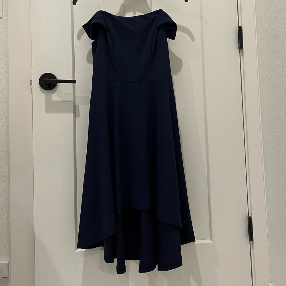 Teeze Me navy high-low dress